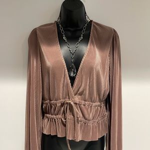 Zara Long Sleeve Silky Top